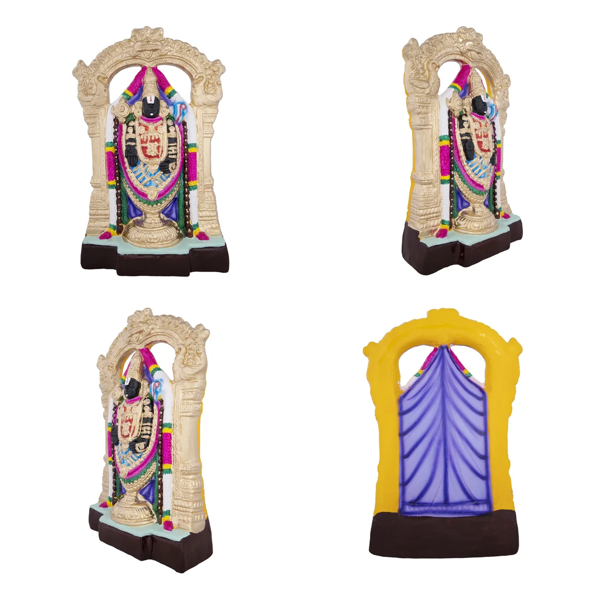 Perumal Thayar Paper Mache Golu Bommai Pair - 14 x 12 Inches | Giri Golu Doll/ Navaratri Golu Bomma/Gombe - Image 3