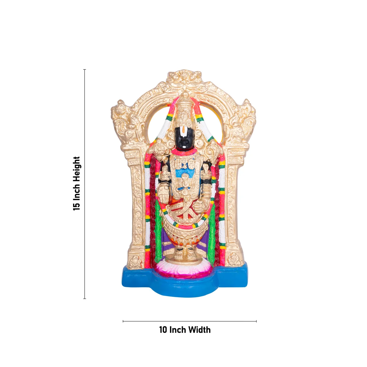Perumal Thayar Paper Mache Golu Bommai Pair- 15 X 10 Inches | Navaratri Golu Gombe/Giri Golu Doll/Navratri Decor - Image 4