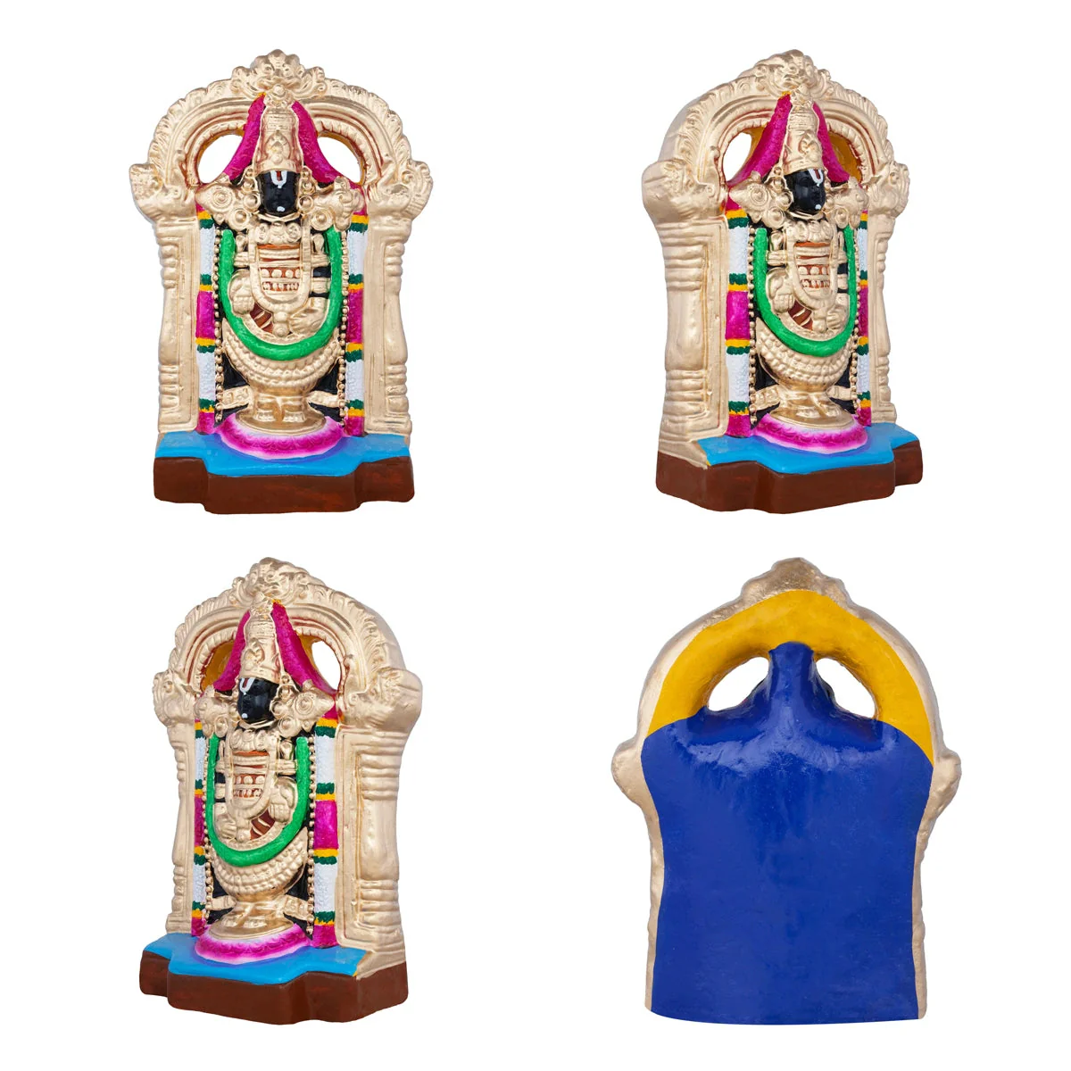 Perumal Thayar Clay Golu Bommai Pair - 10 x 6 Inches | Giri Golu Doll/ Navaratri Golu Bomma/Gombe/Bommai - Image 2