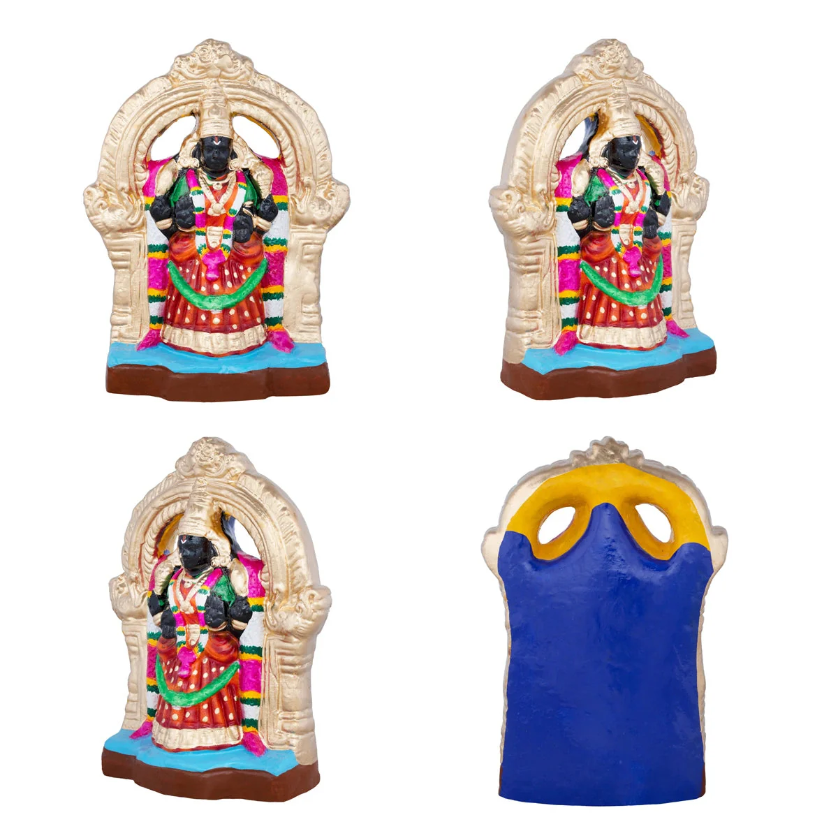Perumal Thayar Clay Golu Bommai Pair - 10 x 6 Inches | Giri Golu Doll/ Navaratri Golu Bomma/Gombe/Bommai - Image 3