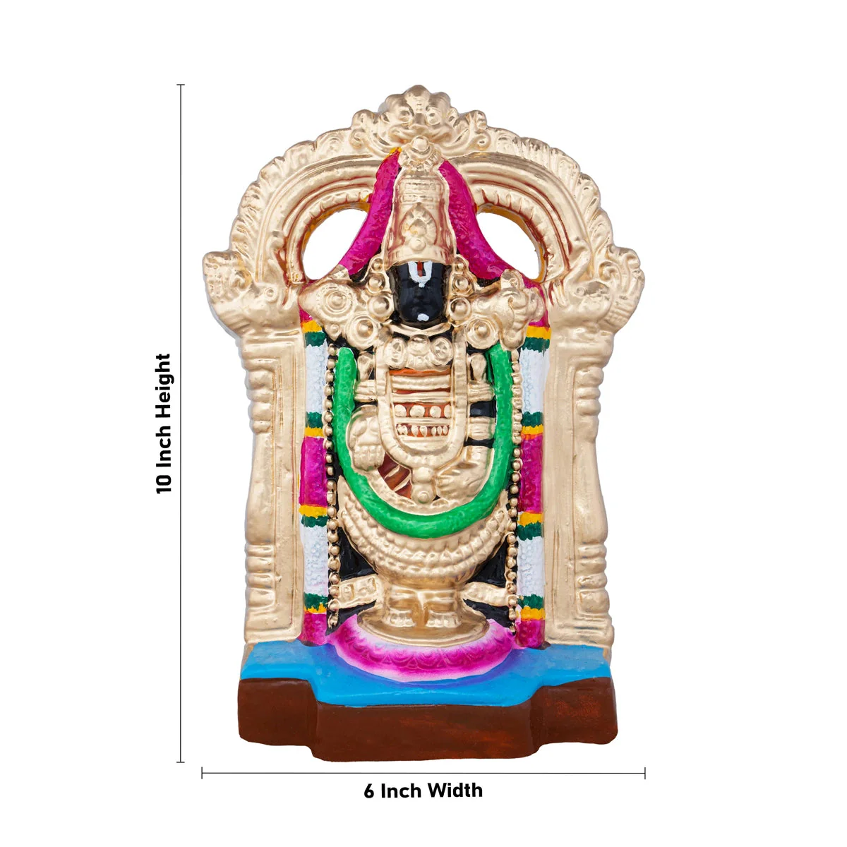 Perumal Thayar Clay Golu Bommai Pair - 10 x 6 Inches | Giri Golu Doll/ Navaratri Golu Bomma/Gombe/Bommai - Image 4
