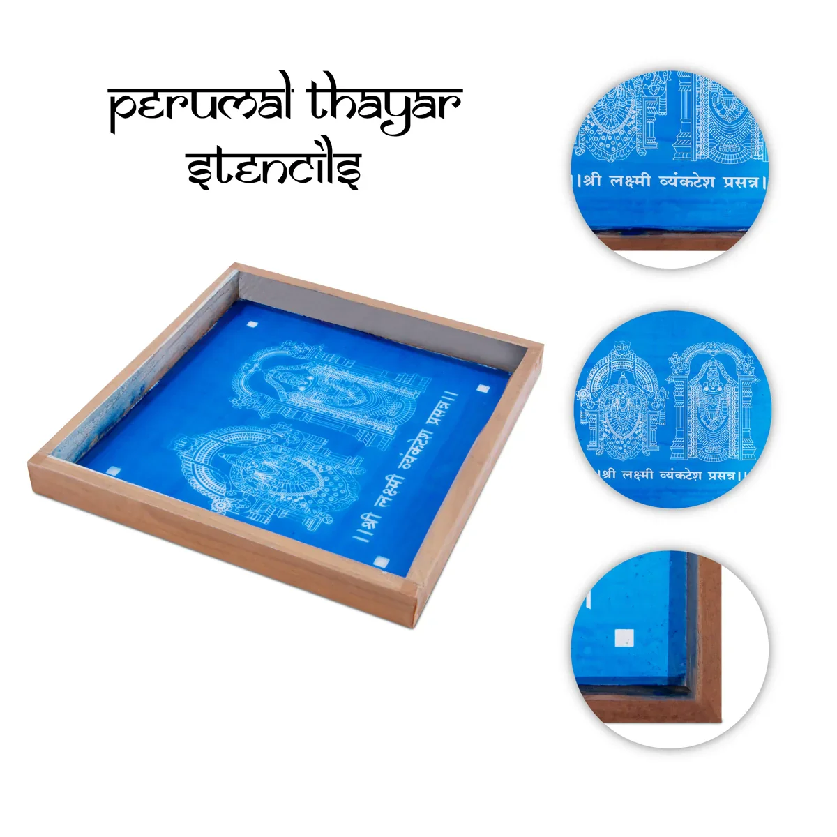 Perumal Thayar Stencil - 10 x 6 Inches | Kolam Stencil/ Rangoli Kolam Stencil for Pooja Room Decor - Image 2