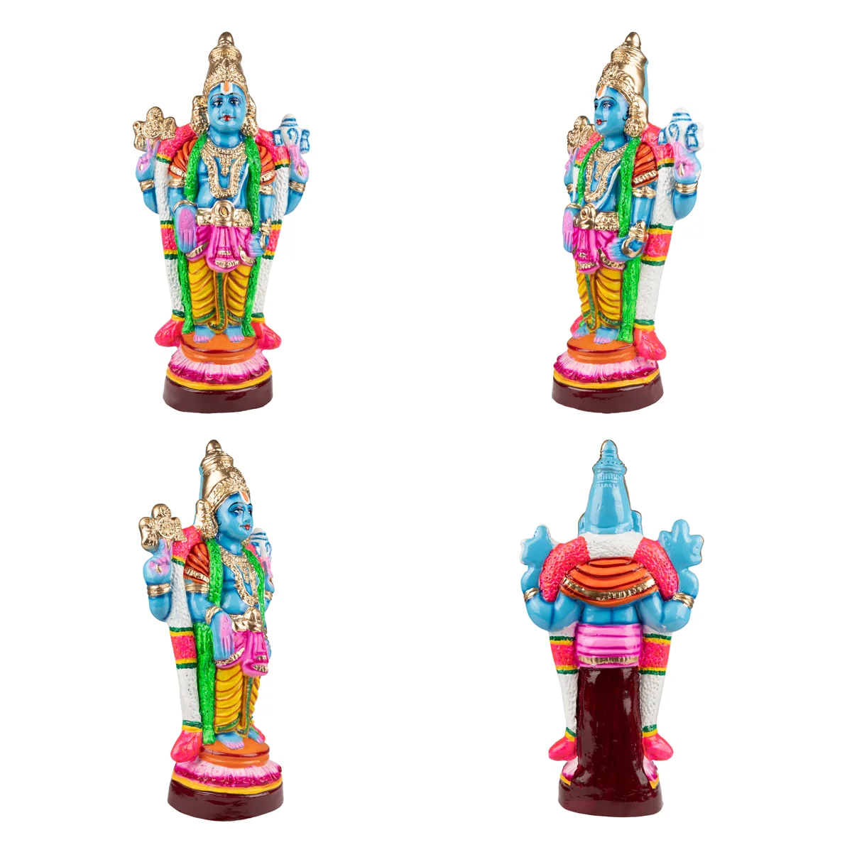 Perumal Utsava Murti Paper Mache Golu Bommai Set - 19 X 9 Inches | Navaratri Golu Gombe/ Giri Golu Doll - Image 3