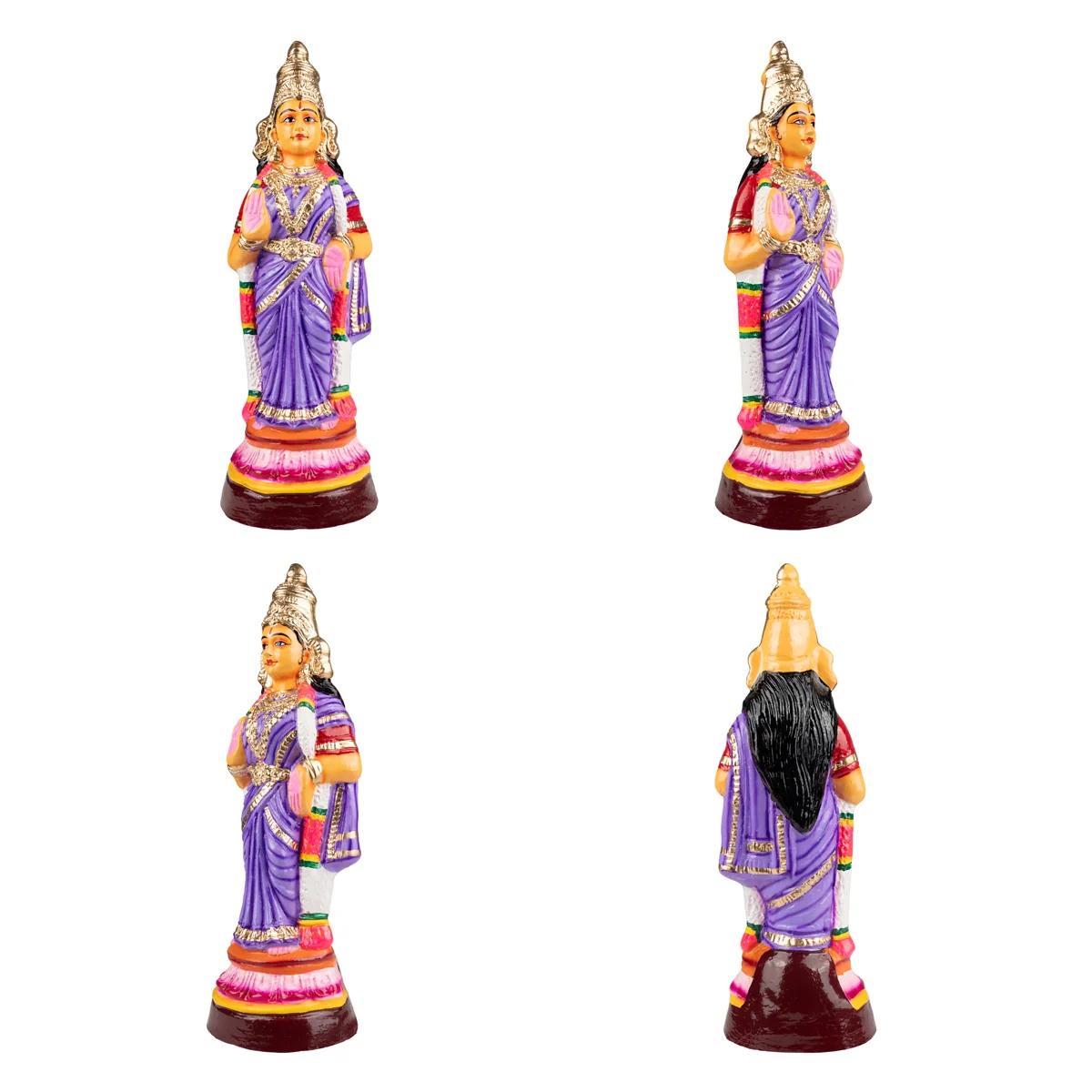 Perumal Utsava Murti Paper Mache Golu Bommai Set - 19 X 9 Inches | Navaratri Golu Gombe/ Giri Golu Doll - Image 4