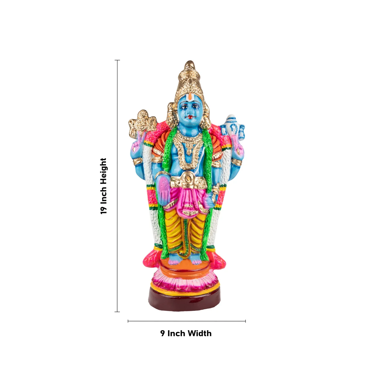 Perumal Utsava Murti Paper Mache Golu Bommai Set - 19 X 9 Inches | Navaratri Golu Gombe/ Giri Golu Doll - Image 5