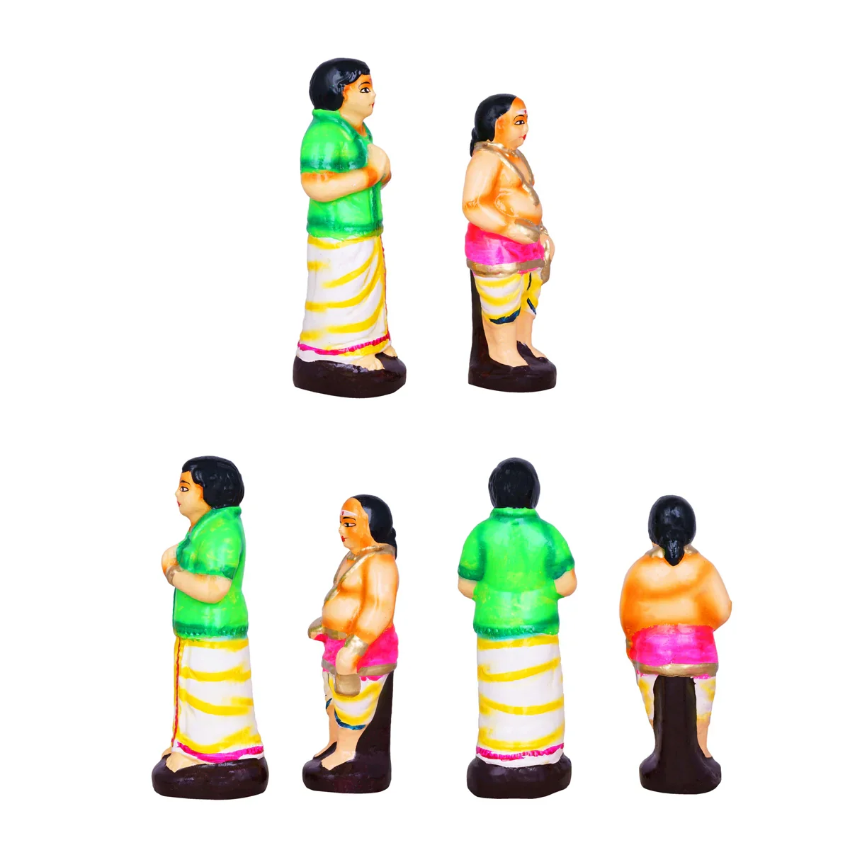 Pillayar Kovil Clay Golu Bommai Set - 7 x 4 Inches | Giri Golu Doll/ Navaratri Golu Bomma/Gombe/Bommai - Image 2