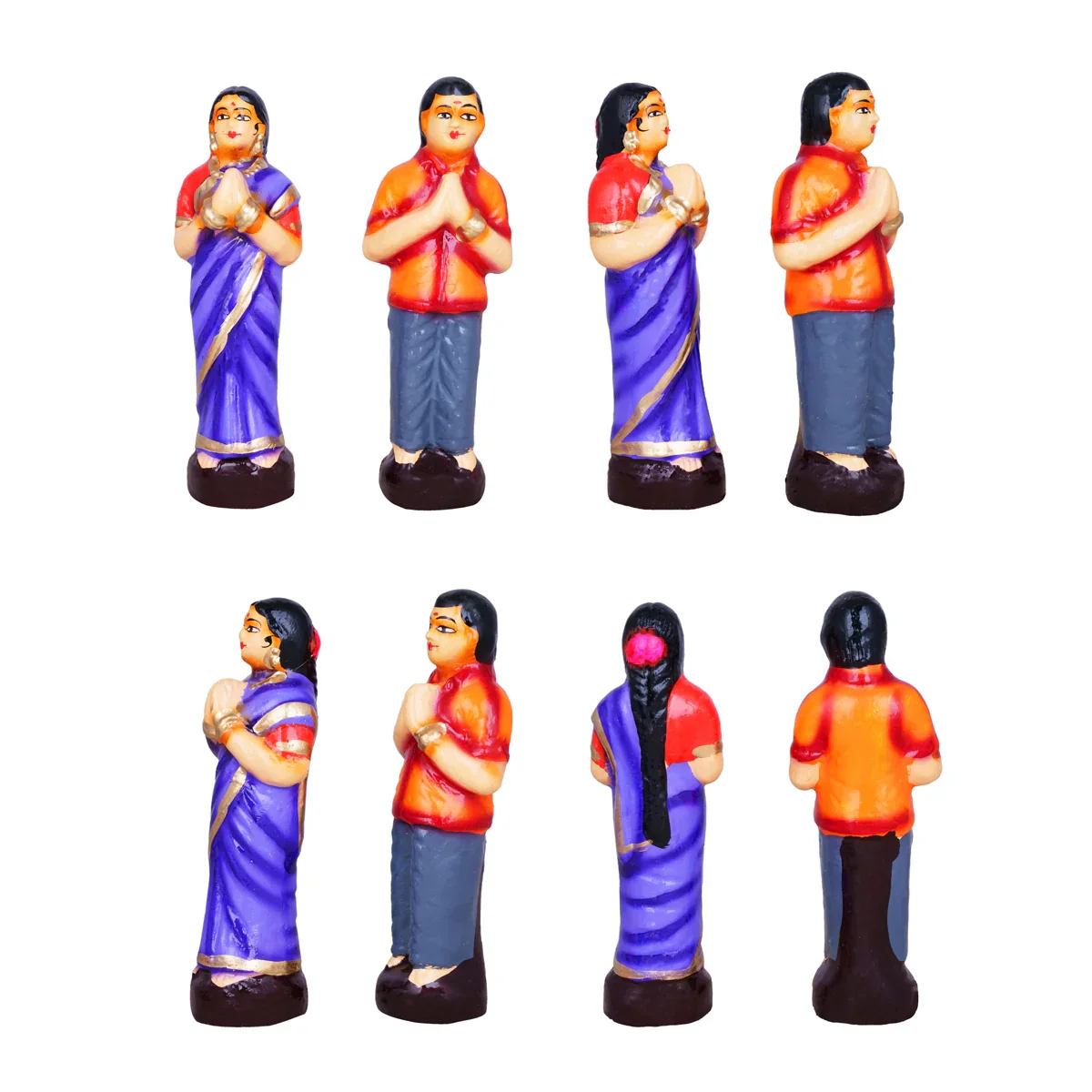 Pillayar Kovil Clay Golu Bommai Set - 7 x 4 Inches | Giri Golu Doll/ Navaratri Golu Bomma/Gombe/Bommai - Image 3