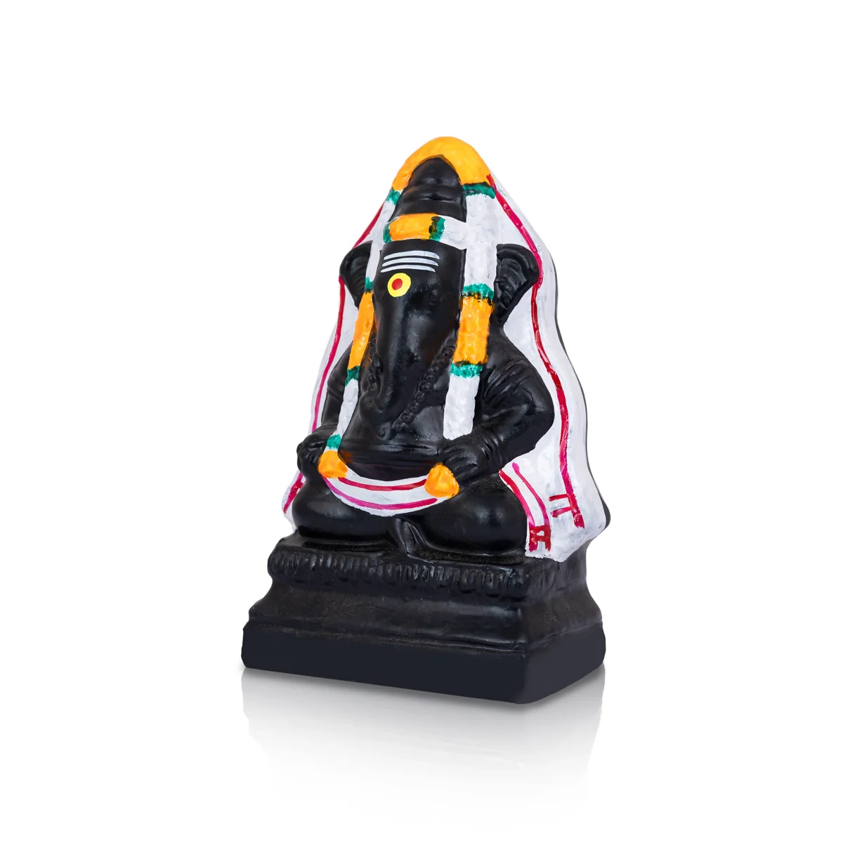 Pillayarpatti Black Ganesh Murti - 8 X 5.5 Inches | Clay Vinayaka Statue/ Ganapati Idol For Ganesh Chaturthi - Image 2