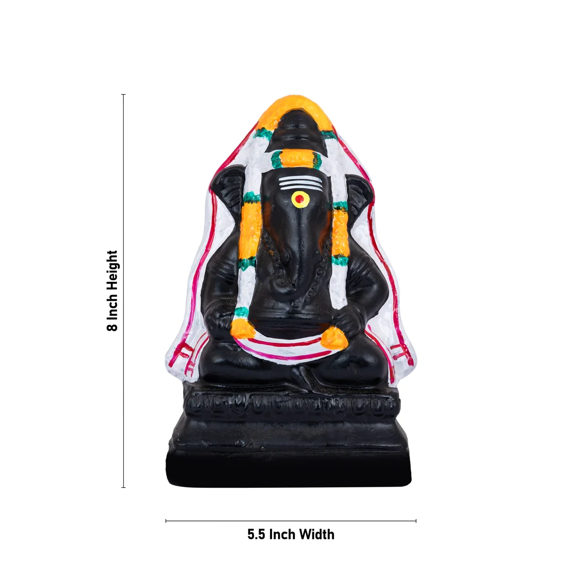 Pillayarpatti Black Ganesh Murti - 8 X 5.5 Inches | Clay Vinayaka Statue/ Ganapati Idol For Ganesh Chaturthi - Image 3