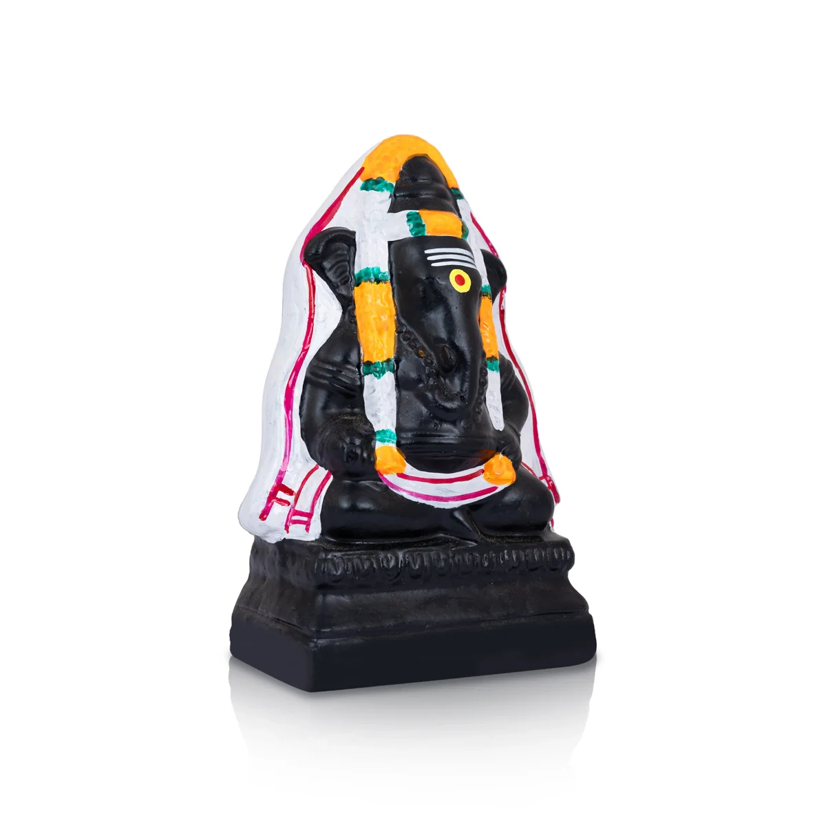 Pillayarpatti Black Ganesh Murti - 8 X 5.5 Inches | Clay Vinayaka Statue/ Ganapati Idol For Ganesh Chaturthi - Image 4