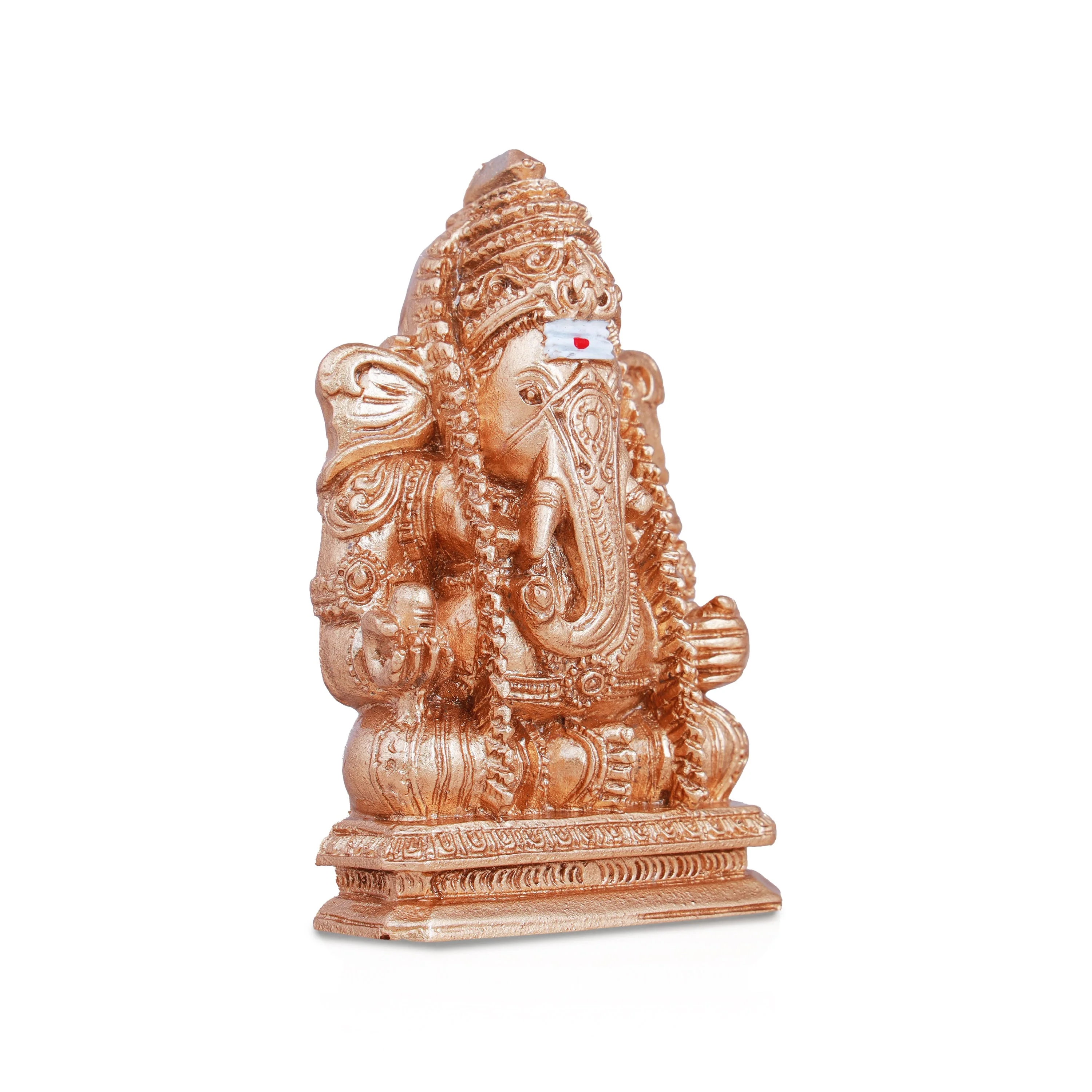 Pillayarpatti Ganesh Murti - 3.5 Inches | Resin Statue/ Gold Polish Ganpati Murti for Pooja - Image 3