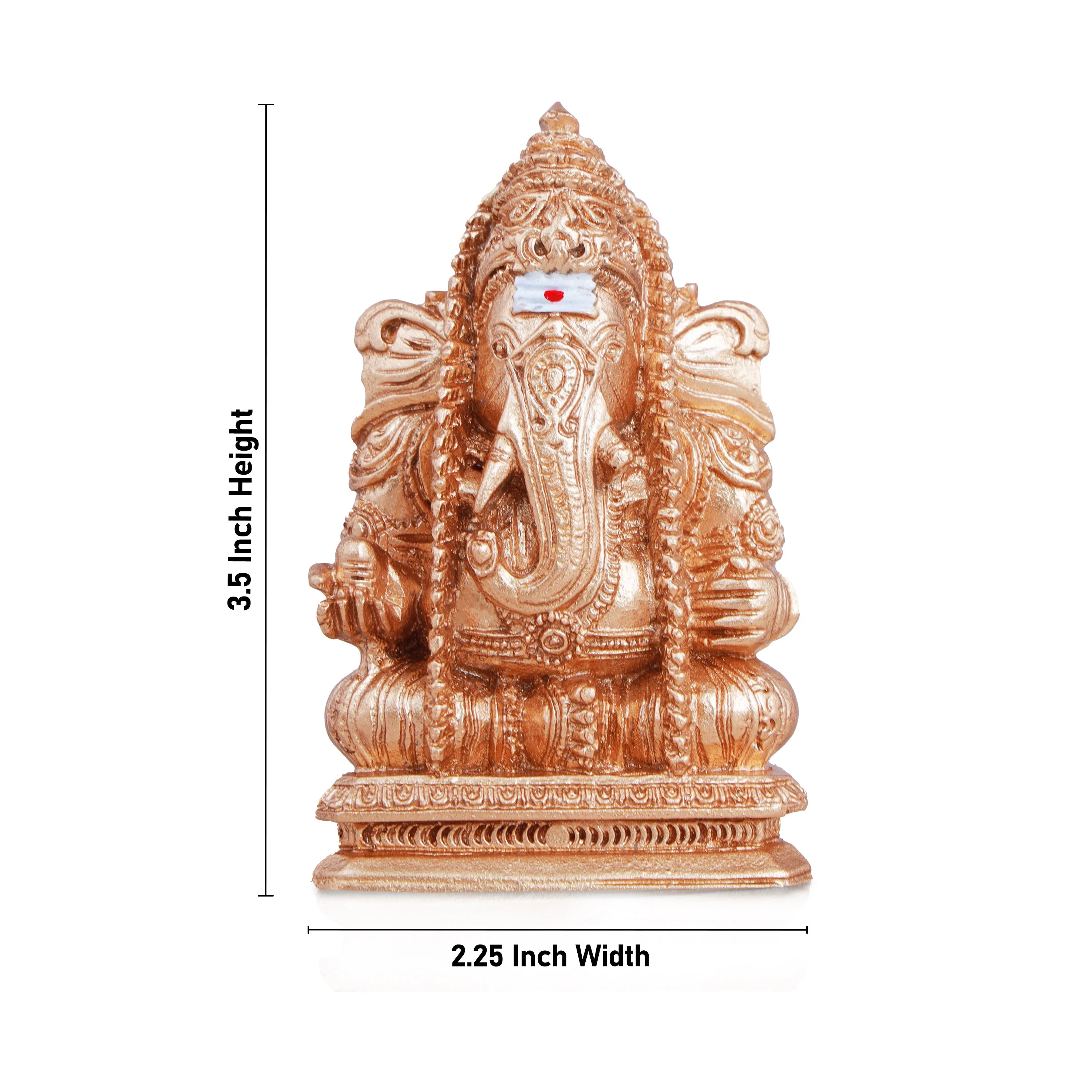 Pillayarpatti Ganesh Murti - 3.5 Inches | Resin Statue/ Gold Polish Ganpati Murti for Pooja - Image 5