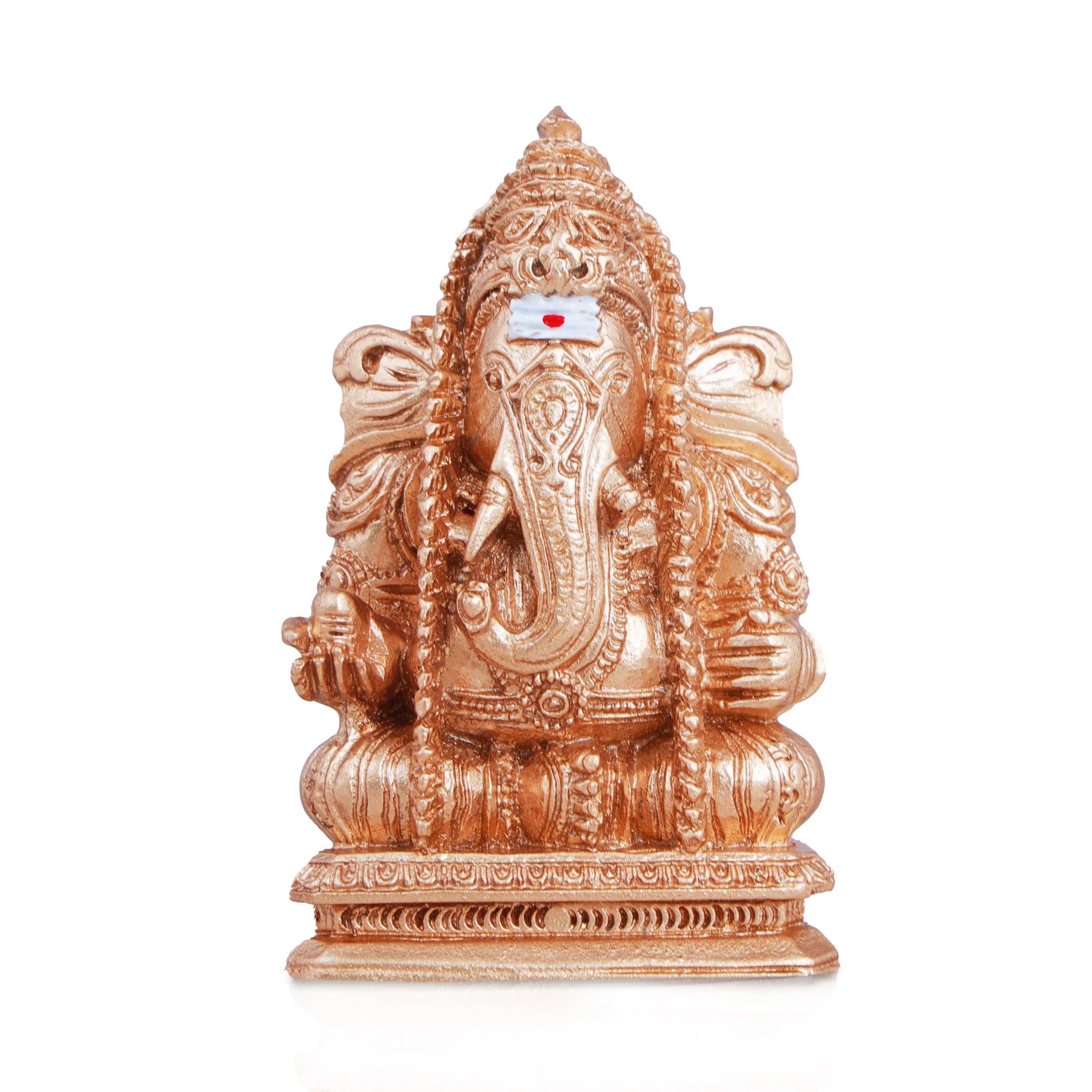 Pillayarpatti Ganesh Murti - 3.5 Inches | Resin Statue/ Gold Polish Ganpati Murti for Pooja - Image 6