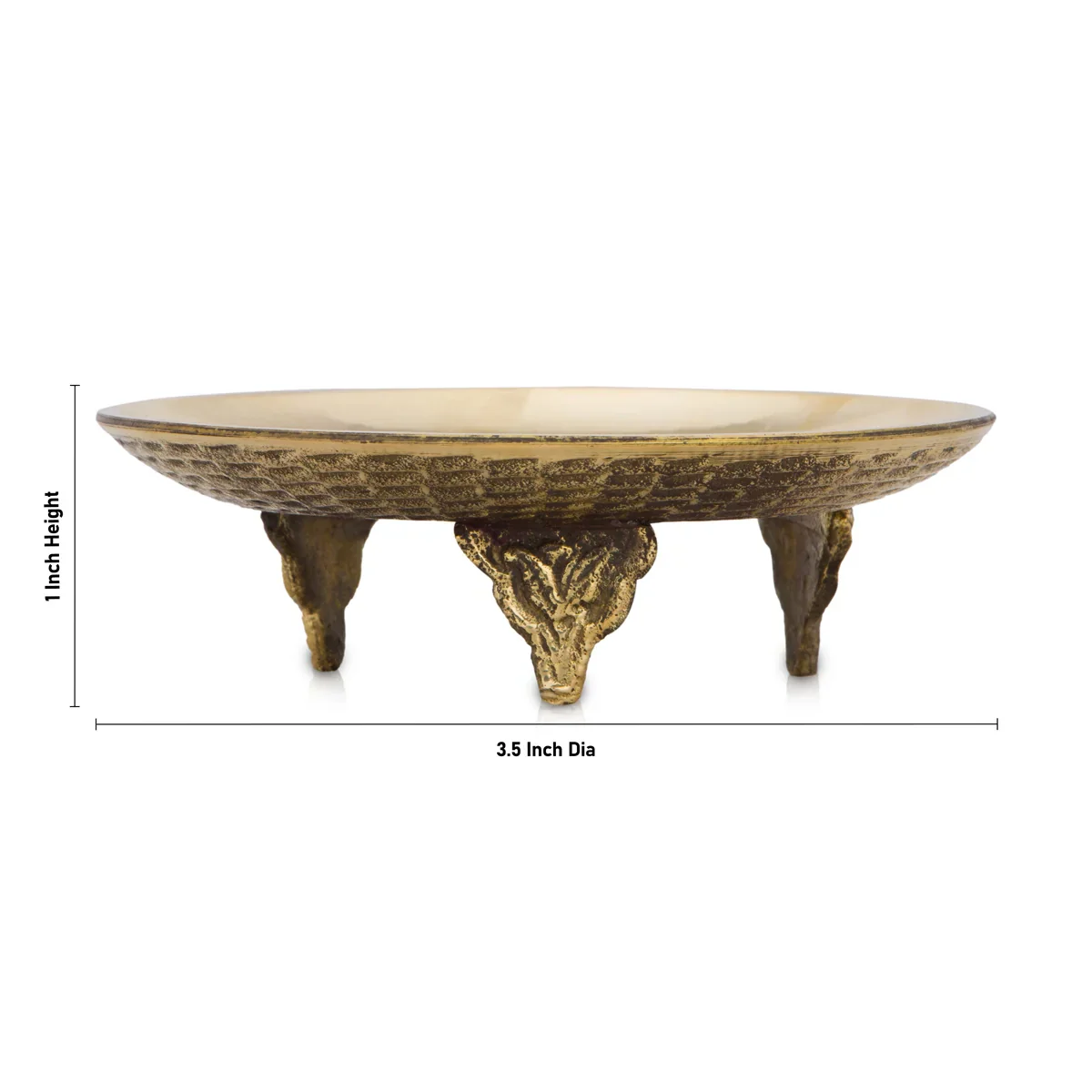 Pin Tray With Base - 1 x 3.5 Inches | Puja Stand/ Brass Plate/ Asan for God/ 110 Gms Approx - Image 4