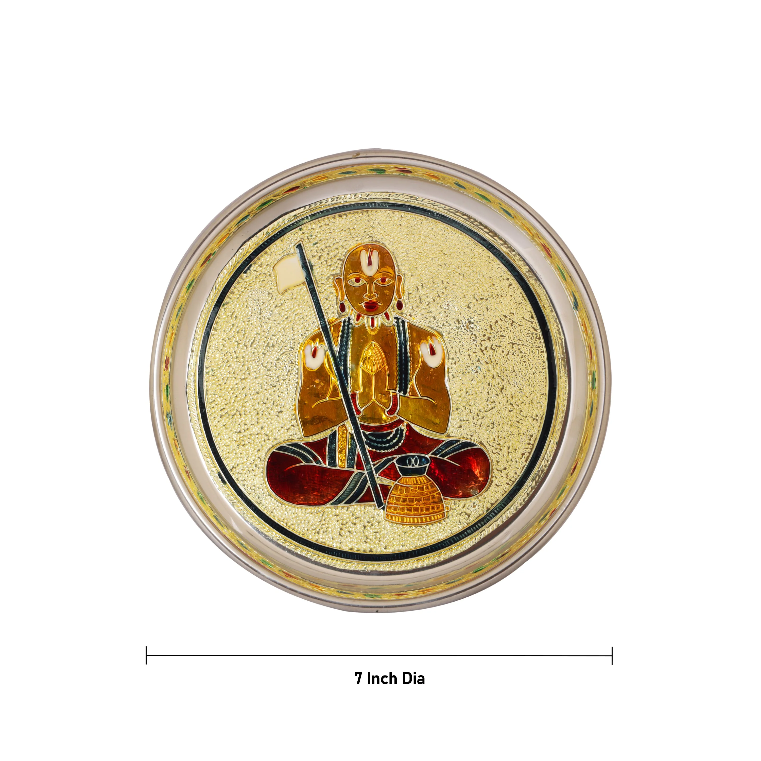 Plate - 0.5 x 7 Inches | Stainless Steel Thali Plate/ Pooja Plate for Home - Image 2