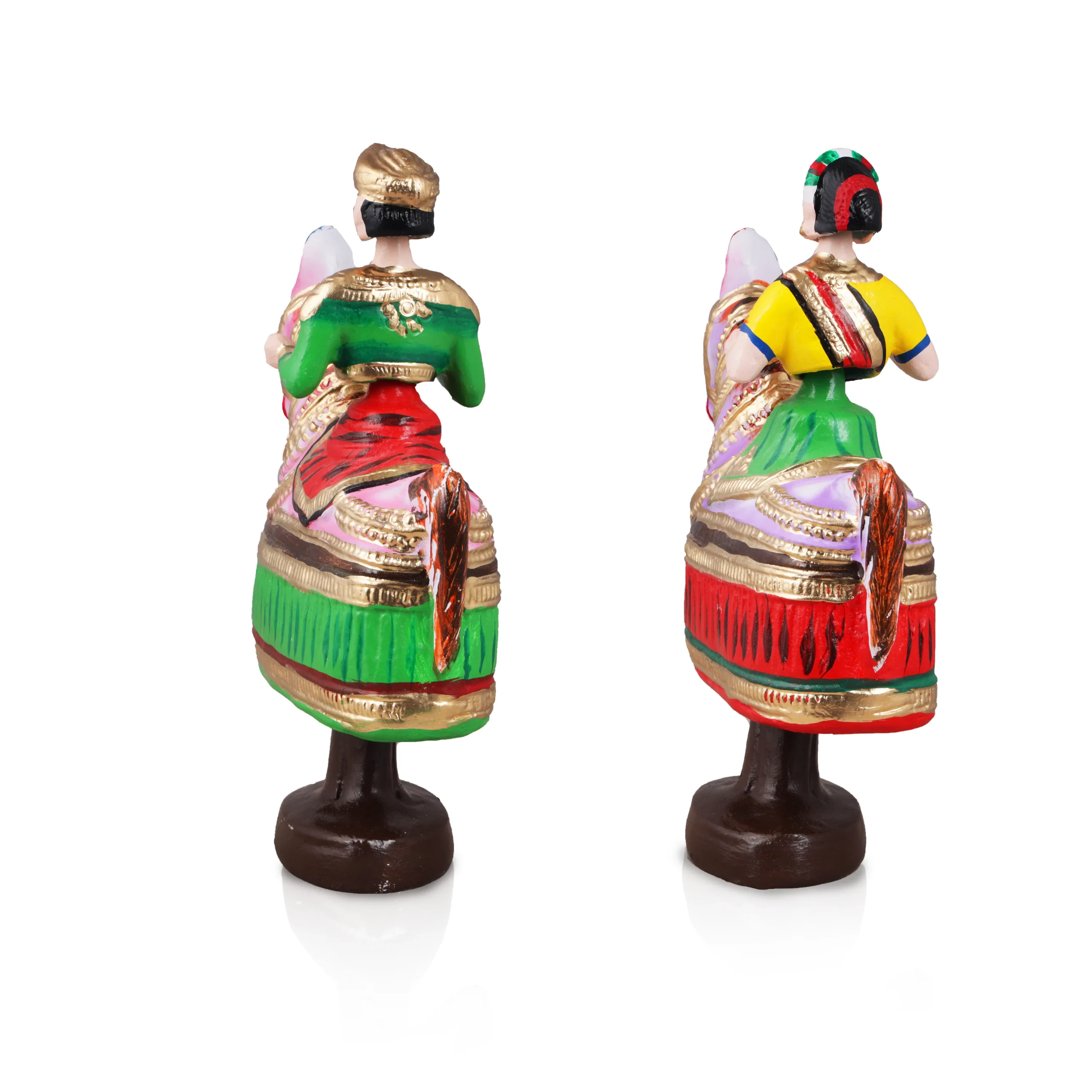 Poikkal Kuthirai Paper Mache Golu Bommai Pair - 13 x 8 Inches | Giri Golu Doll/ Navaratri Golu Bomma/Gombe - Image 6