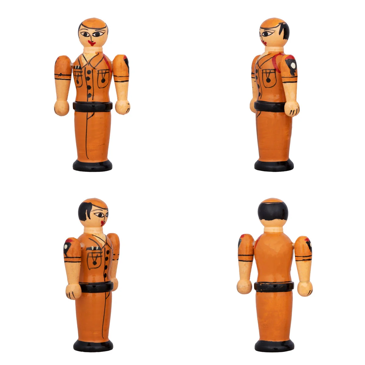 Police Pair - 4 X 2 Inches | 2 Pcs/ Handcrafted Wooden Toy/ Wood Sculpture For Kids & Table Decor - Image 3