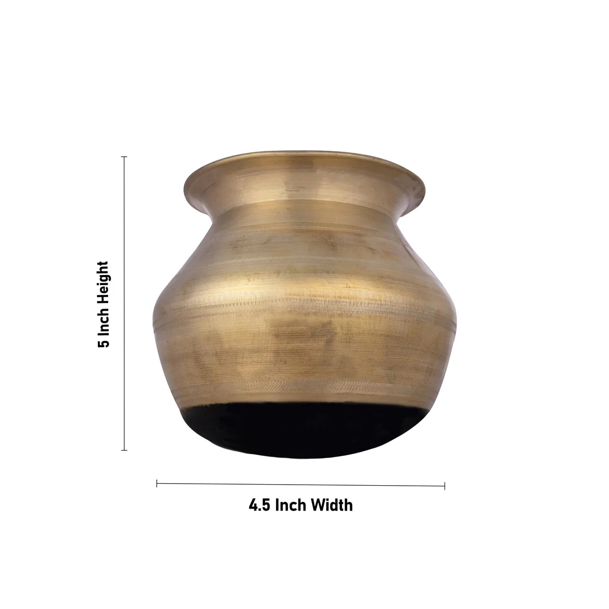 Pongal Pot - 5 X 4.5 Inches | Bronze Pot/ Bronze Kalash/ Traditional Cooking Pot For Pooja & Festive Celebrations - Image 3