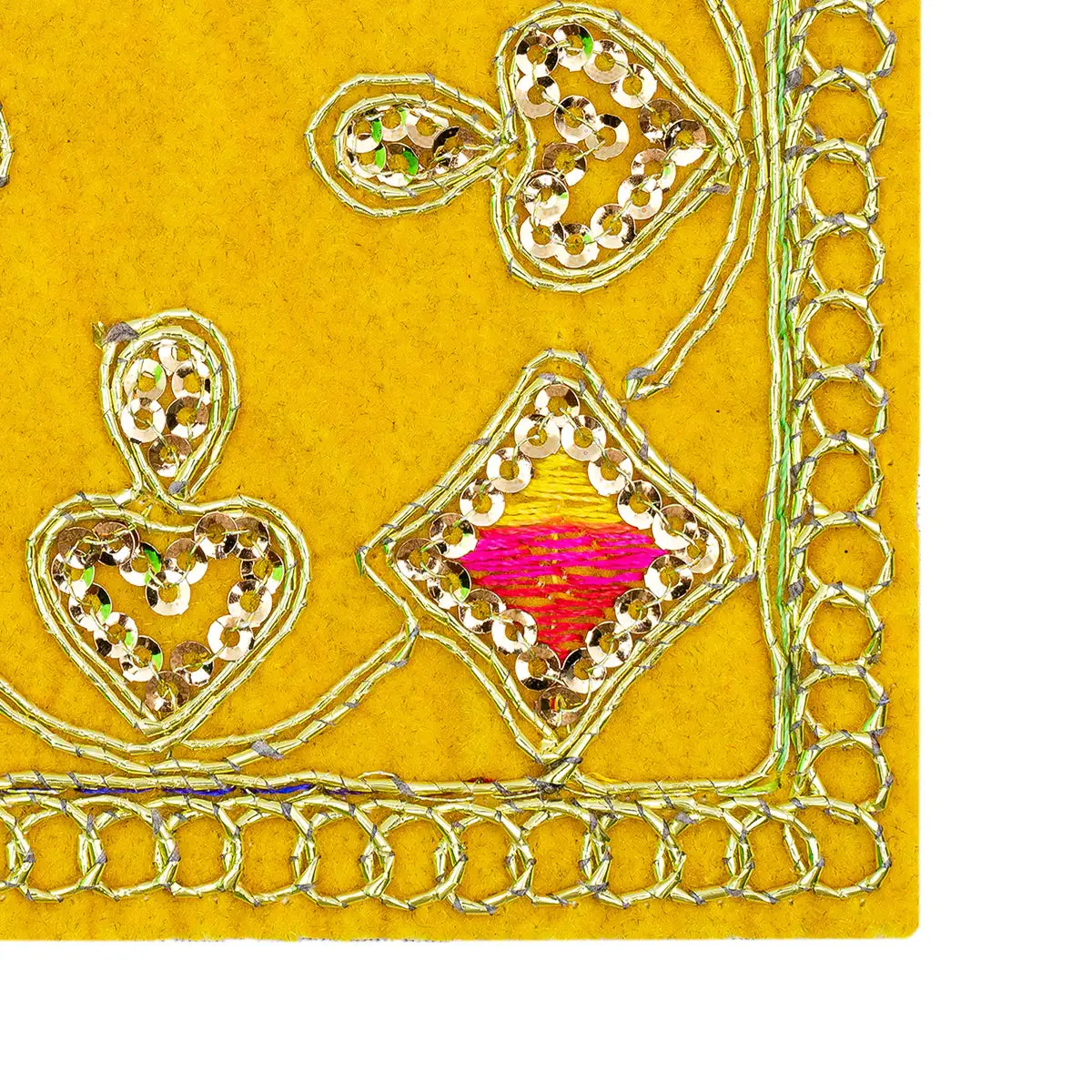 Pooja Aasan - 4 x 4 Inches | Velvet Pooja Mat/ Embroidery Aasan for Deity - Image 3