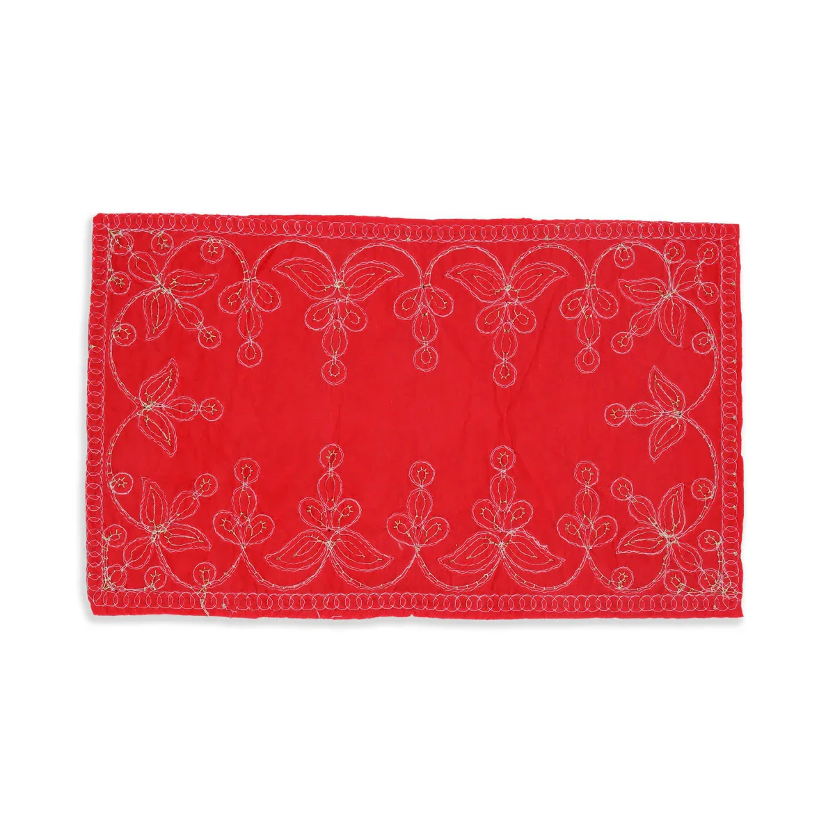 Pooja Aasan - 7 x 12 Inches | Velvet Pooja Mat/ Embroidery Aasan for Deity - Image 3