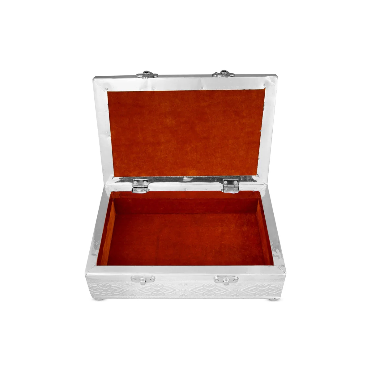 Pooja Box - 3.5 x 9 Inches | Wooden Storage Box/ Silver Polish Jewellery Box for Home - Image 6