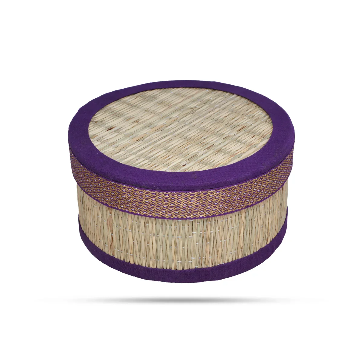 Pooja Box - 3 x 6 Inches | Korai Box with Lid/ Return Gift/ Round Shape Storage Box for Home - Image 2