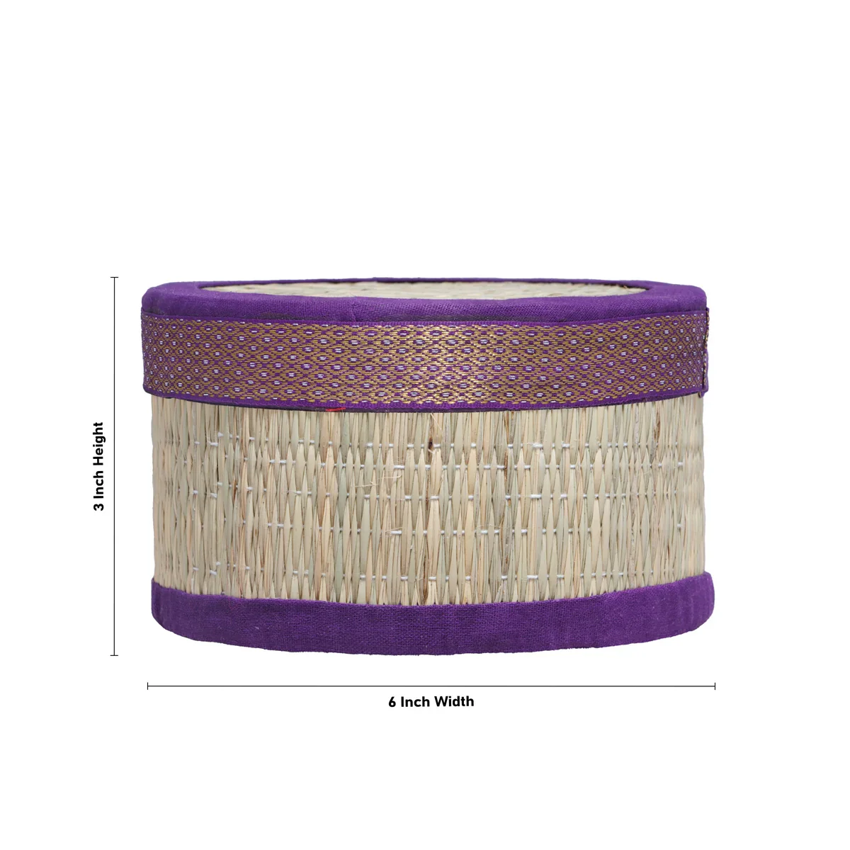 Pooja Box - 3 x 6 Inches | Korai Box with Lid/ Return Gift/ Round Shape Storage Box for Home - Image 5