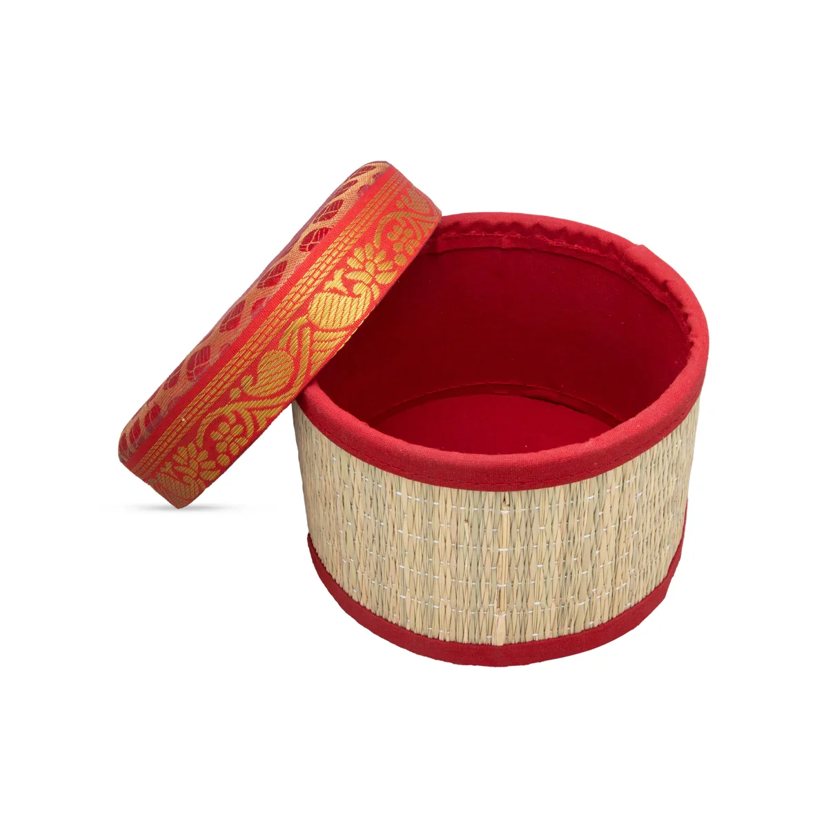 Pooja Box - 4 x 6 Inches | Korai Box with Lid/ Return Gift/ Round Shape Storage Box for Home - Image 3