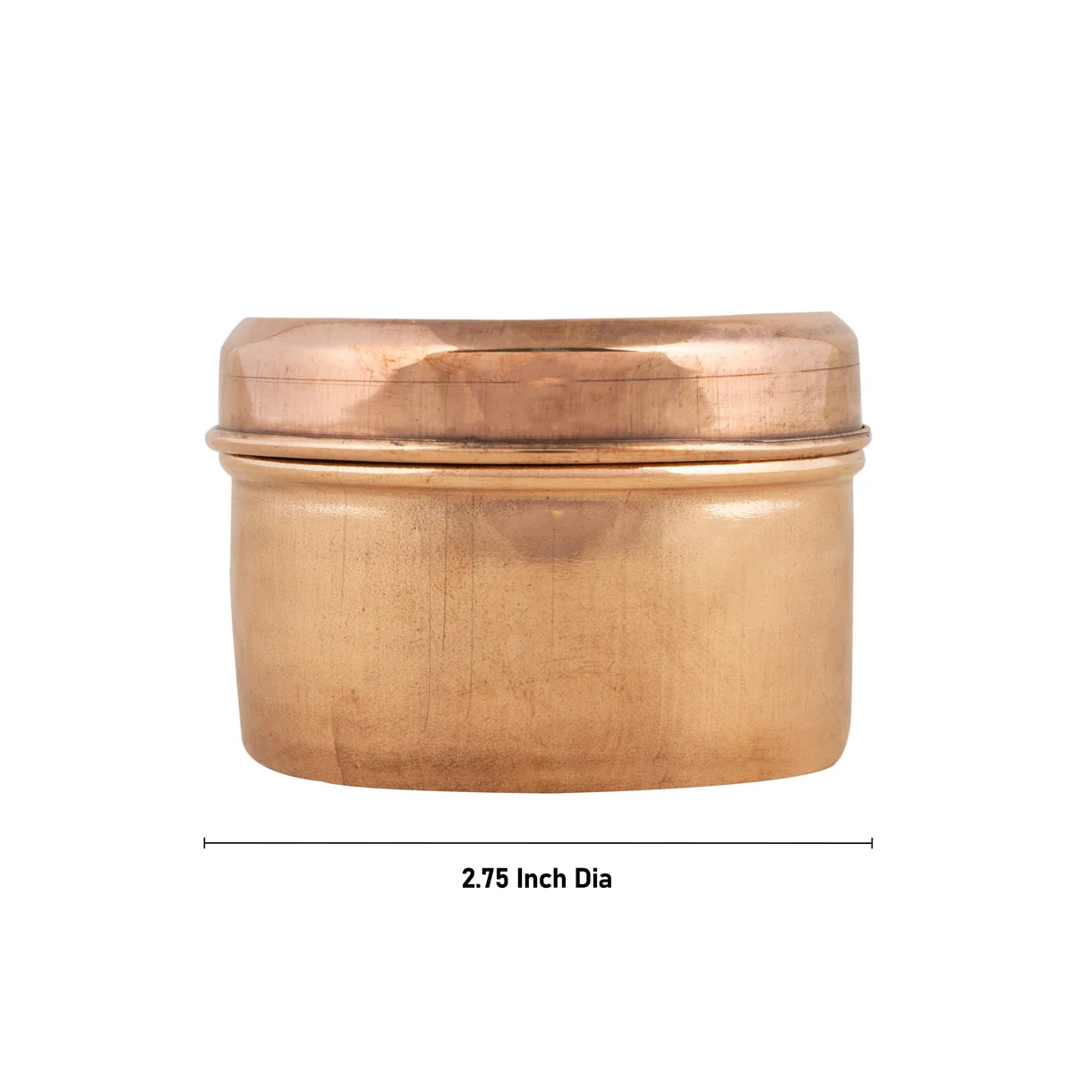 Pooja Box With Lid - 2 x 2.75 Inches | Copper Box/ Storage Container/ Jewelry Organizer for Home - Image 6