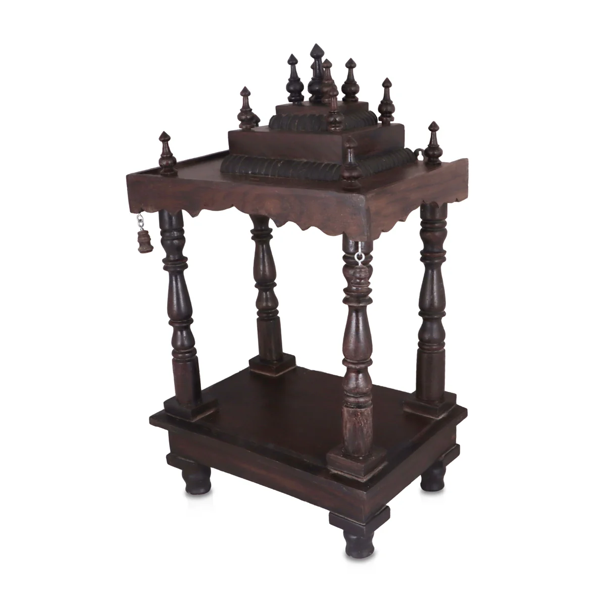 Pooja Mandir | Inner - 10 x 8.5 Inch, Outer - 21 x 12 Inch/ Wooden Temple/ Wooden Mandir/ Puja Stand for Home - Image 4