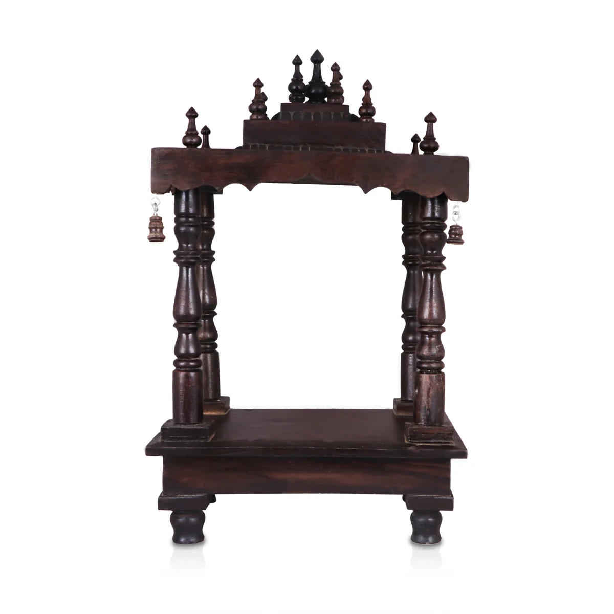 Pooja Mandir | Inner - 10 x 8.5 Inch, Outer - 21 x 12 Inch/ Wooden Temple/ Wooden Mandir/ Puja Stand for Home - Image 6