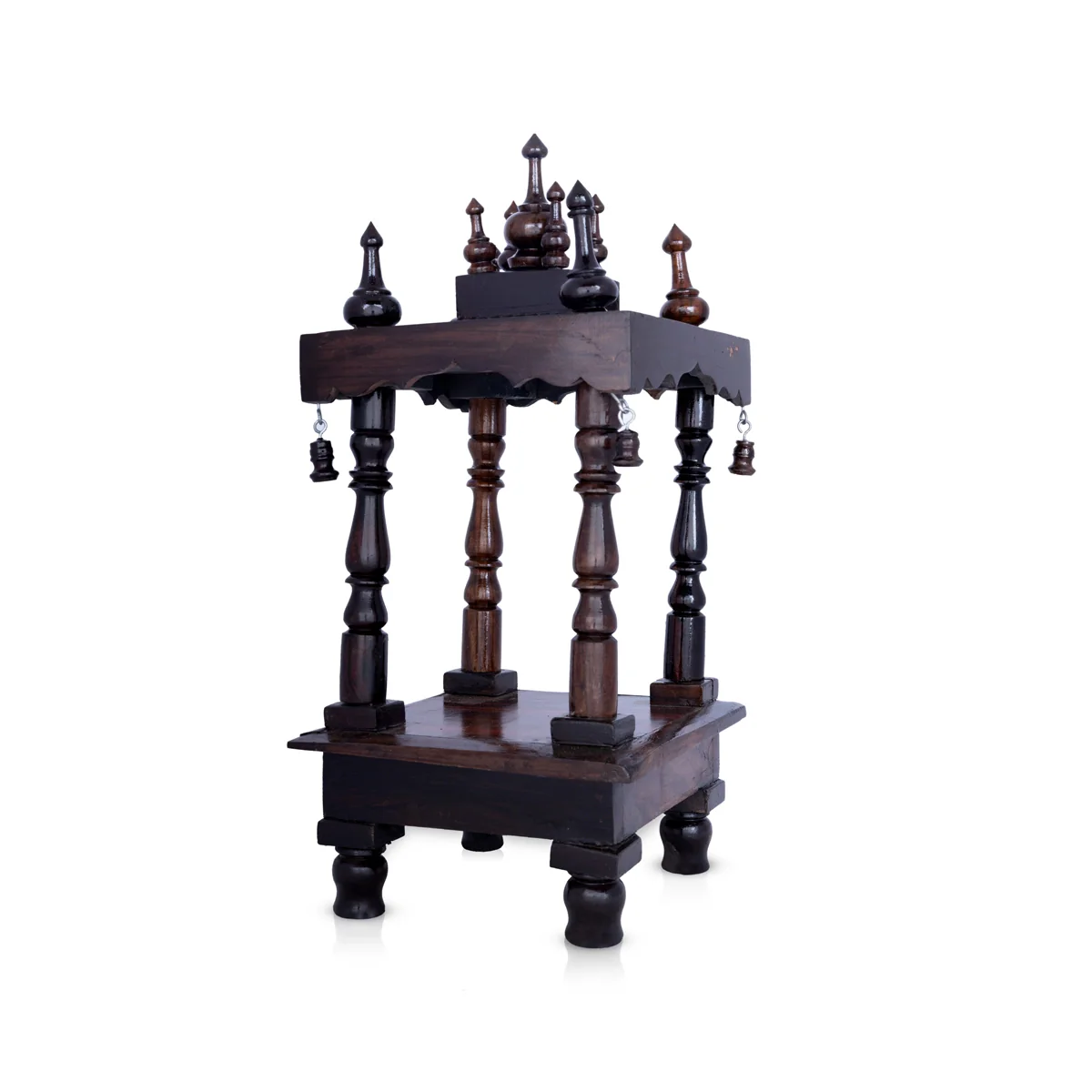 Pooja Mandir | Inner 8 x 5 Inch, Outer 18 x 8 Inch/ Puja Stand/ Wooden Mandir/ Wooden Temple for Home - Image 2