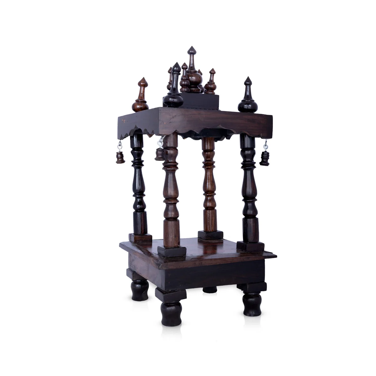 Pooja Mandir | Inner 8 x 5 Inch, Outer 18 x 8 Inch/ Puja Stand/ Wooden Mandir/ Wooden Temple for Home - Image 3