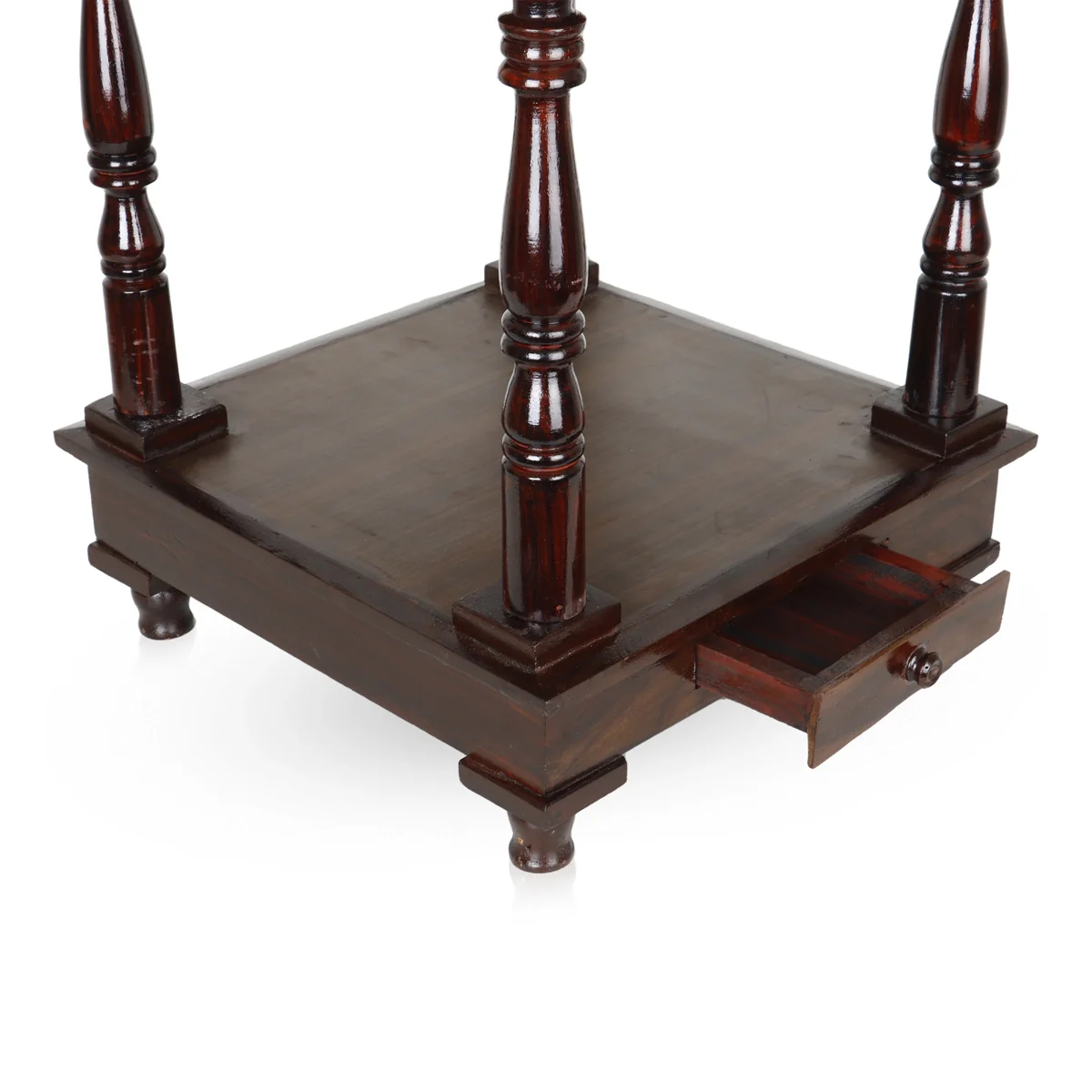 Pooja Mandir With Base | Inner - 15 x 15 Inch, Outer - 29 x 15 Inch/ Open Wooden Temple/ Puja Stand for Home - Image 4