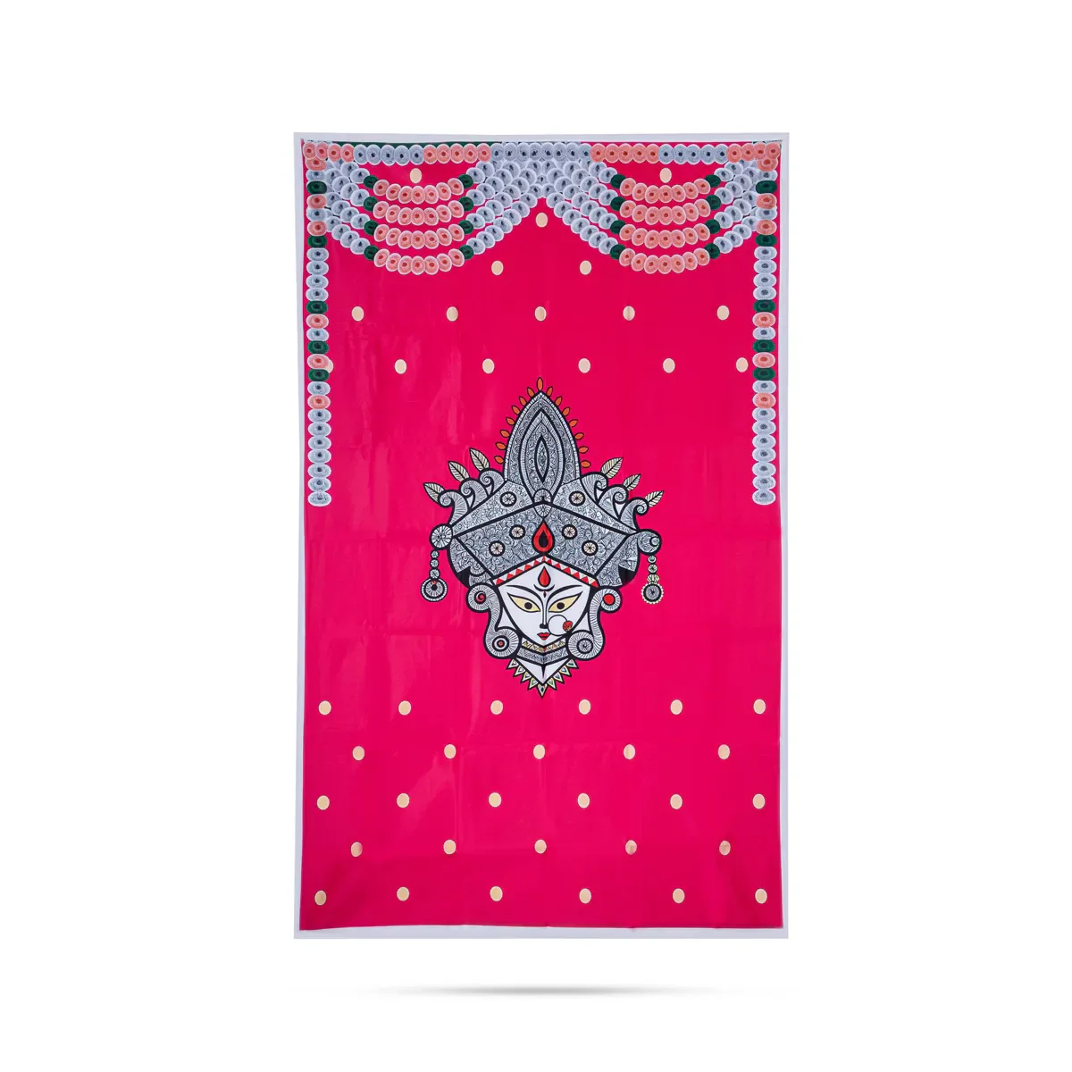 Pooja Room Screen - 3 X 5 Feet | Satin Curtain/ Temple Screen/ Cow Kamadhenu Design Pooja Curtain - Image 4