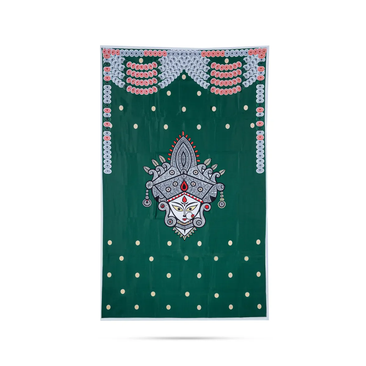 Pooja Room Screen - 3 X 5 Feet | Satin Curtain/ Temple Screen/ Cow Kamadhenu Design Pooja Curtain - Image 7