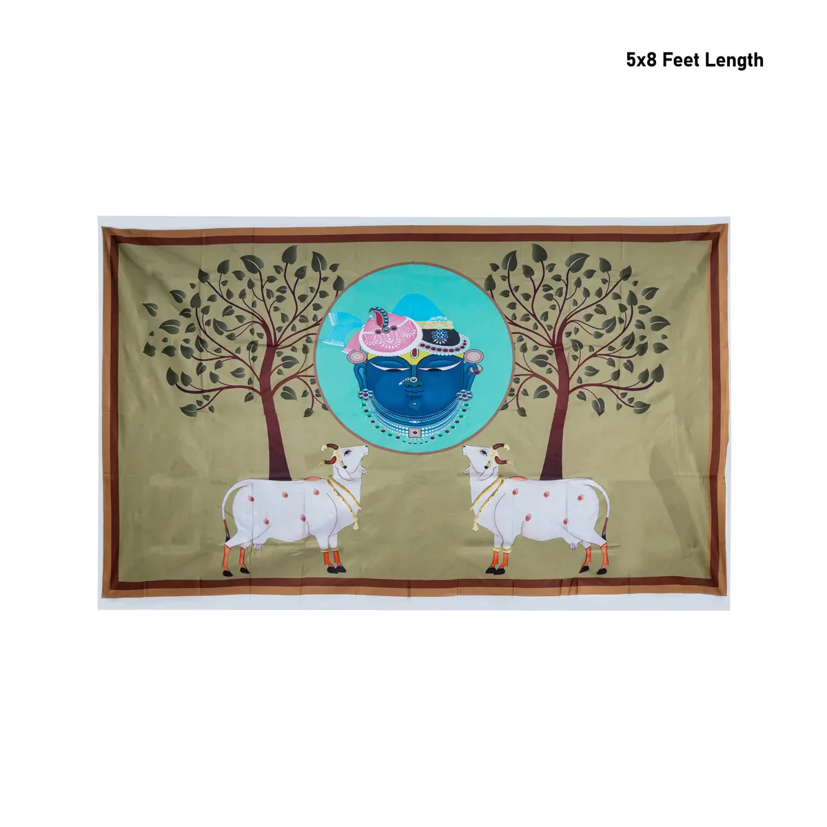 Pooja Room Screen - 5 X 8 Feet | Satin Curtain/ Temple Screen/ Assorted Design Pooja Curtain - Image 8