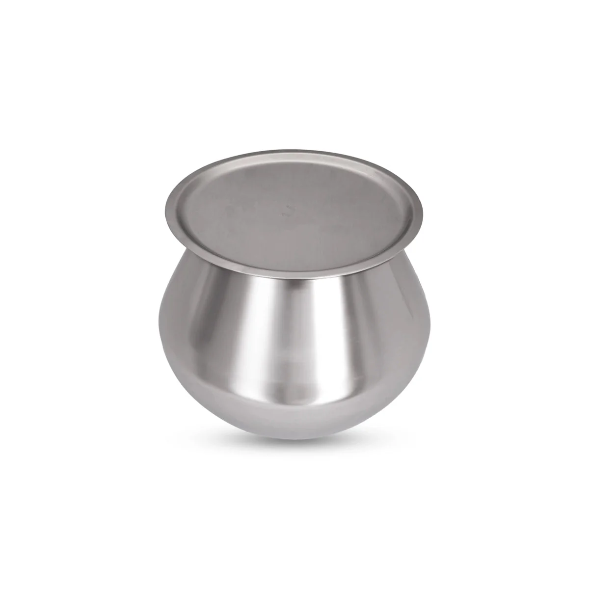 Pot with Lid - 7 x 7 Inches | Cooking Pot/ Pongal Handi/ Stainless Steel Pot for Home/ 700 Gms Approx - Image 2