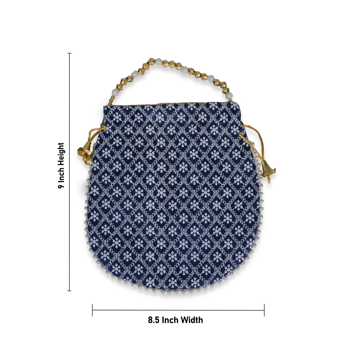 Potli Bag - 9 x 8.5 Inches | Tambula Bag/ Embroidery Thamboola Bag for Return Gifts - Image 3