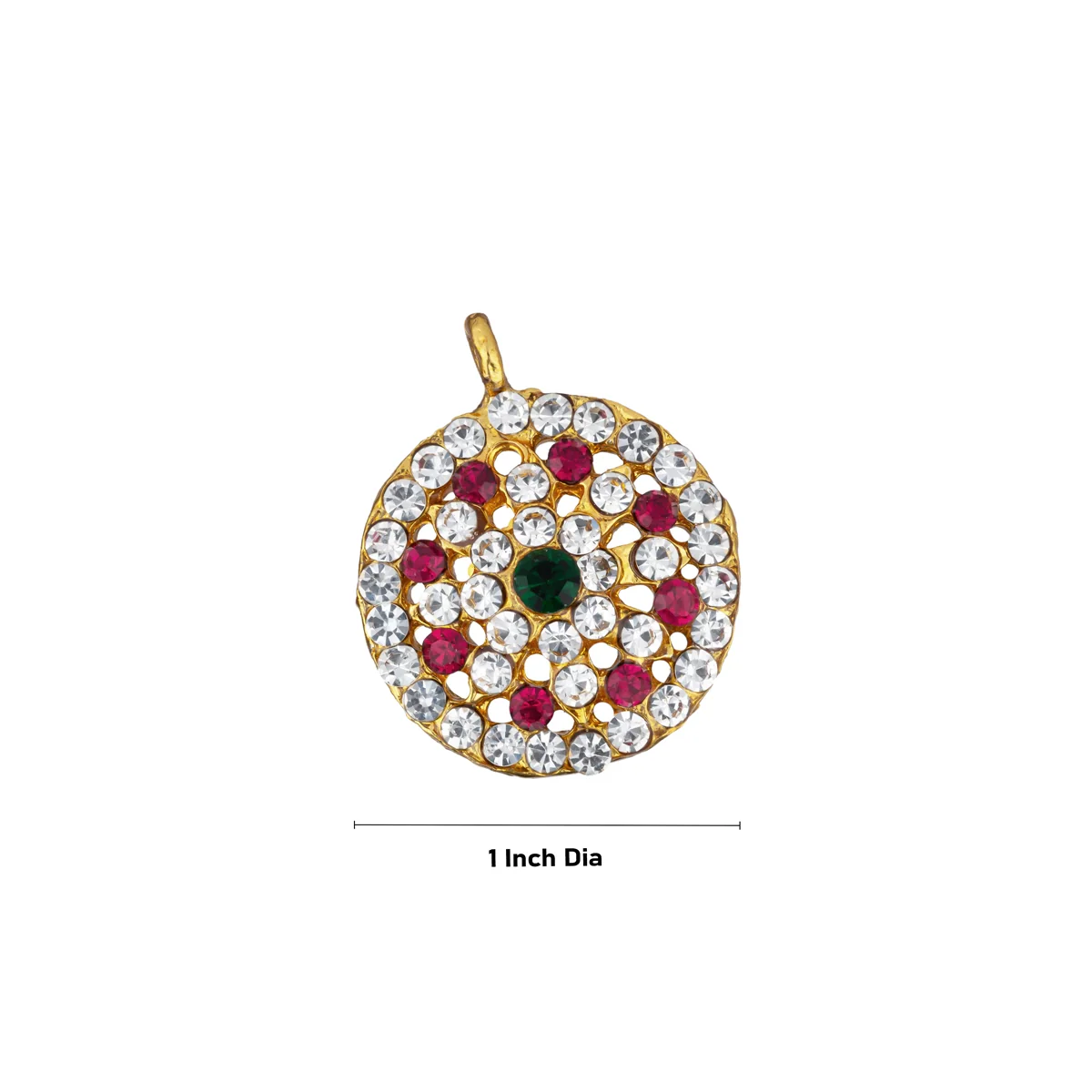 Pottu Thaali - 1 Inch | Multicolour Stone Thali Mangalsutra/ Mangala Sutra Thali for Deity - Image 2