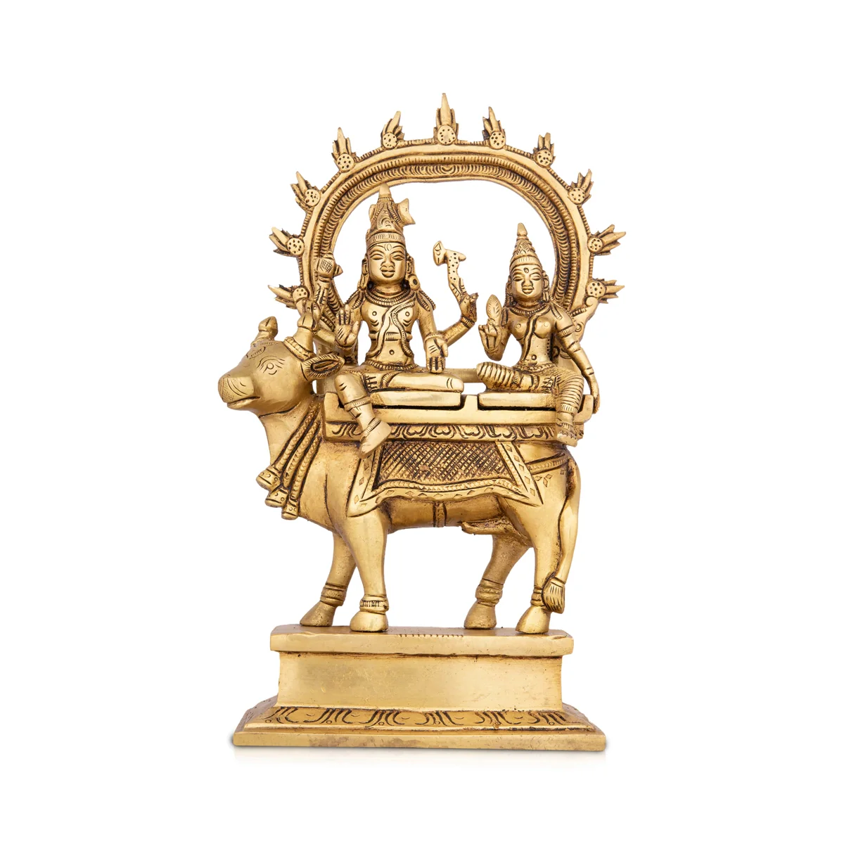 Pradosha Murti - 9.5 x 5 Inches | Antique Brass Statue for Pooja/ 2.100 Kgs Approx