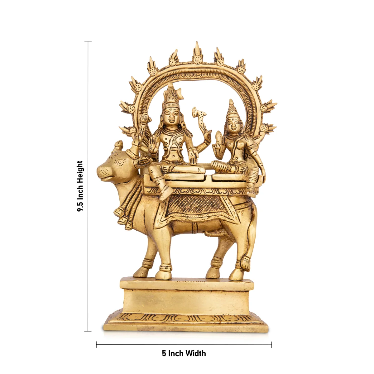 Pradosha Murti - 9.5 x 5 Inches | Antique Brass Statue for Pooja/ 2.100 Kgs Approx - Image 5