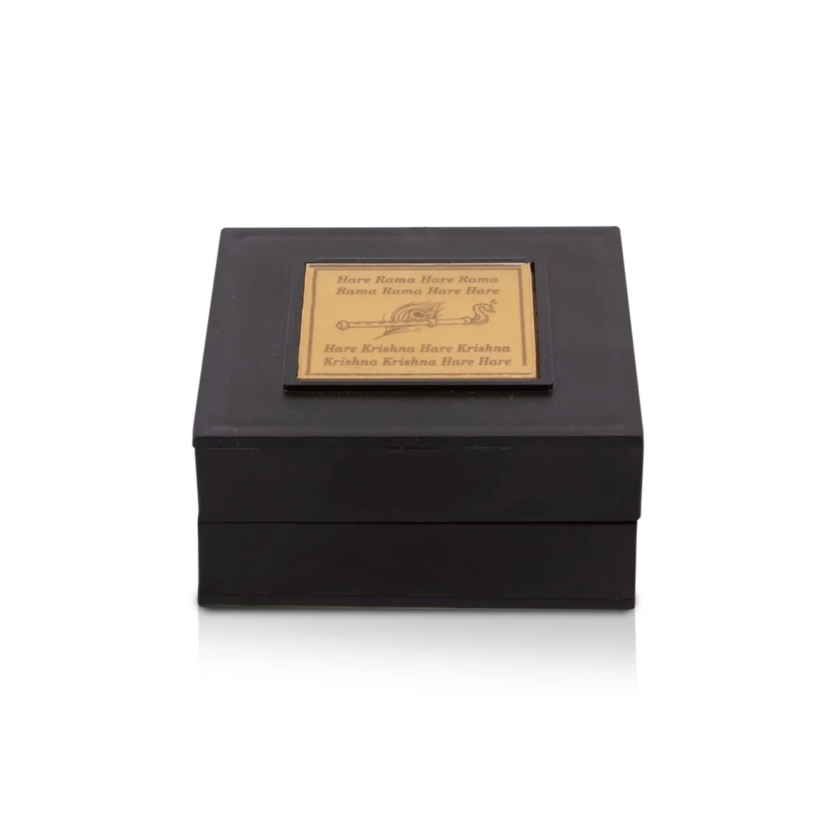 Radha Krishna Pooja Box- 3.05 x 3.05 x 1.5 Inches | Gold Polish Puja Box/ Charan Paduka Box For Gifting & Home - Image 4