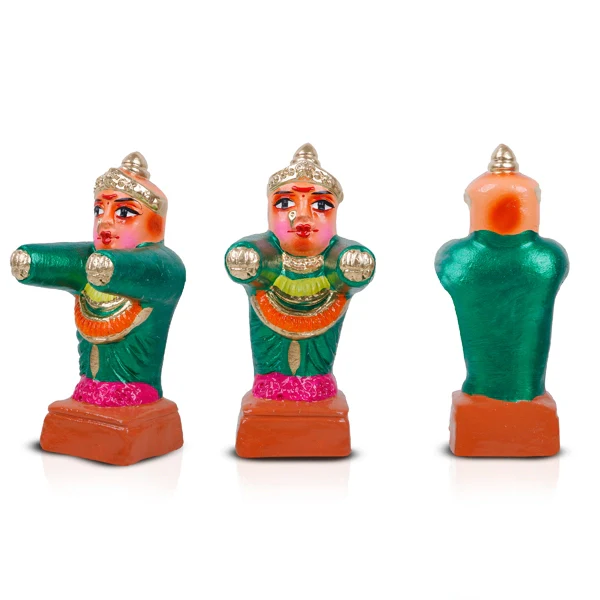 Puri Jagannath Clay Golu Bommai Set - 9 x 3.5 Inches | Giri Golu Doll/ Navaratri Golu Bomma/Gombe/Bommai - Image 3