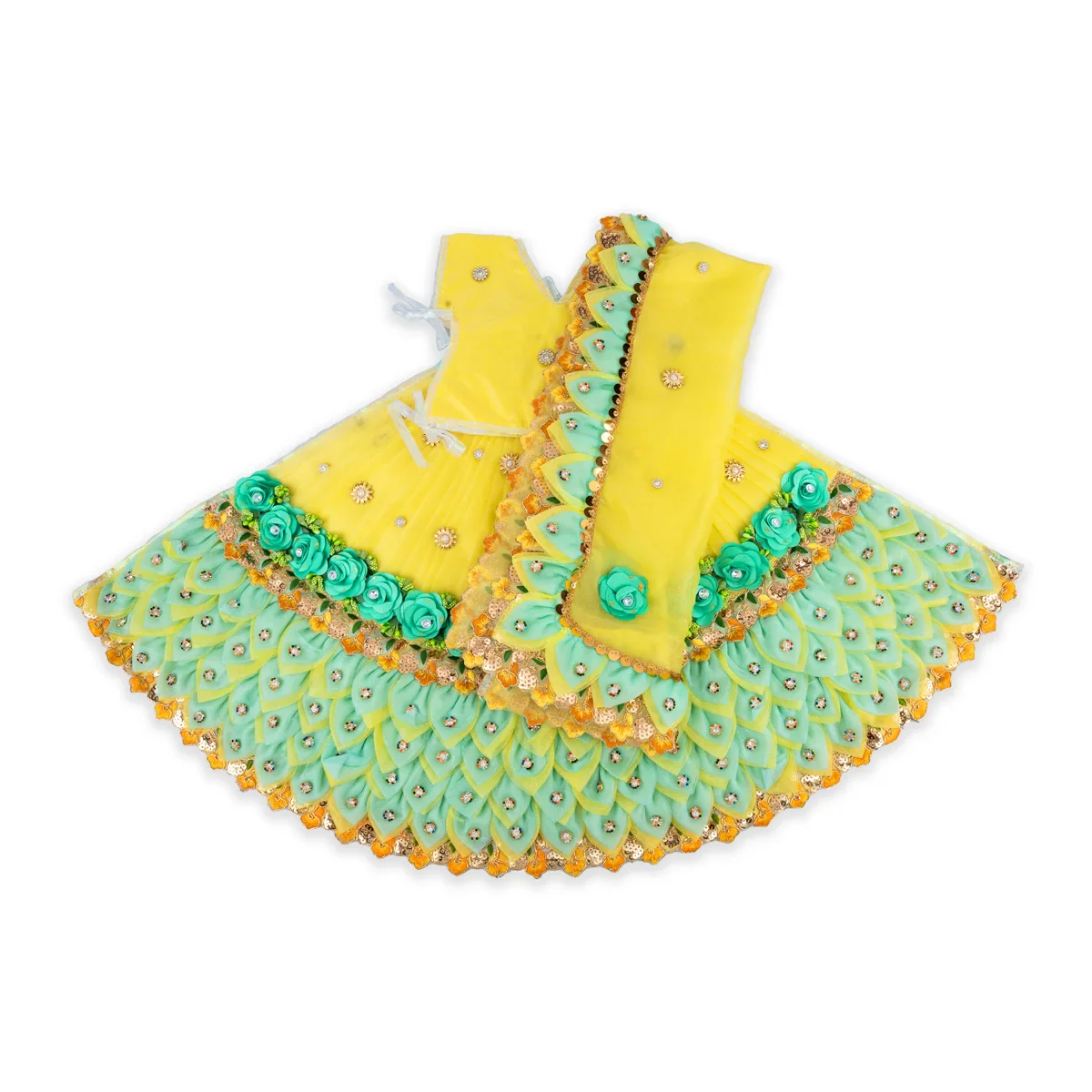 Radha Krishna Dress Set - 15 Inches | Krishna Dress Set/ Radha Dress Set for Deity - Image 11