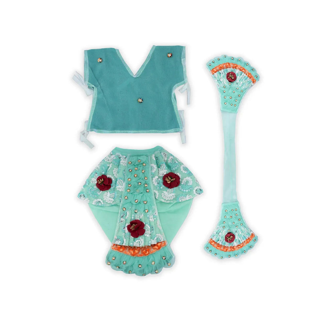 Radha Krishna Dress Set - 15 Inches | Krishna Dress Set/ Radha Dress Set for Deity - Image 13