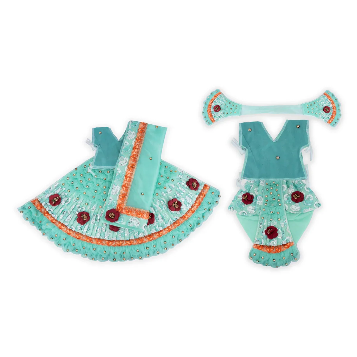 Radha Krishna Dress Set - 15 Inches | Krishna Dress Set/ Radha Dress Set for Deity - Image 15