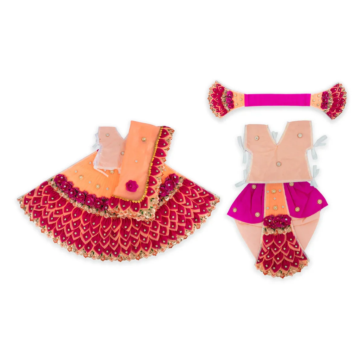Radha Krishna Dress Set - 15 Inches | Krishna Dress Set/ Radha Dress Set for Deity - Image 5