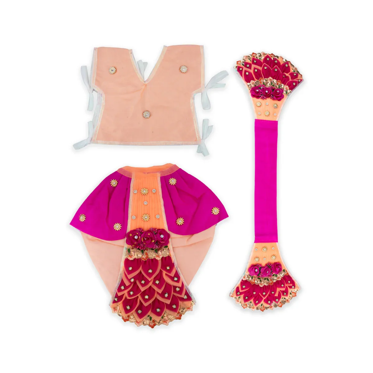 Radha Krishna Dress Set - 15 Inches | Krishna Dress Set/ Radha Dress Set for Deity - Image 6