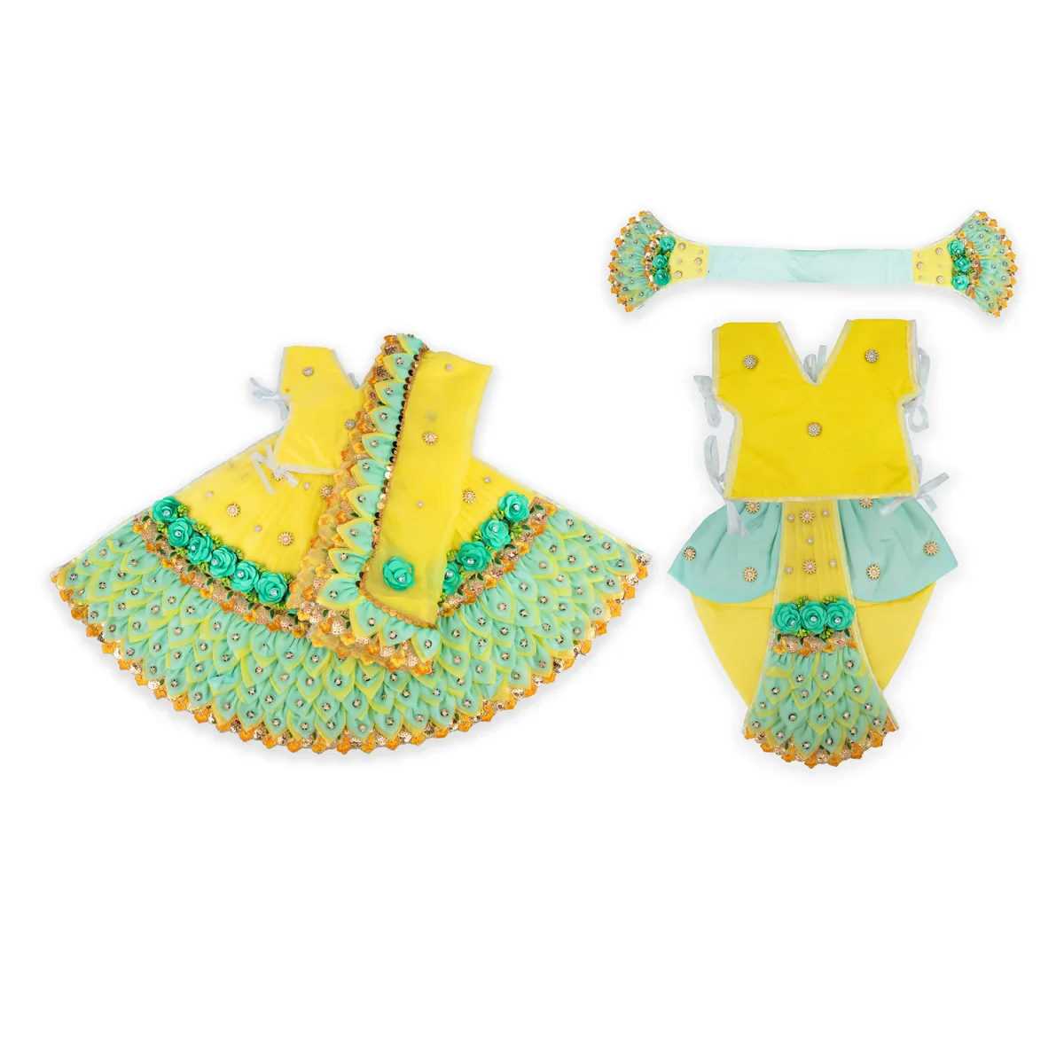 Radha Krishna Dress Set - 15 Inches | Krishna Dress Set/ Radha Dress Set for Deity - Image 9